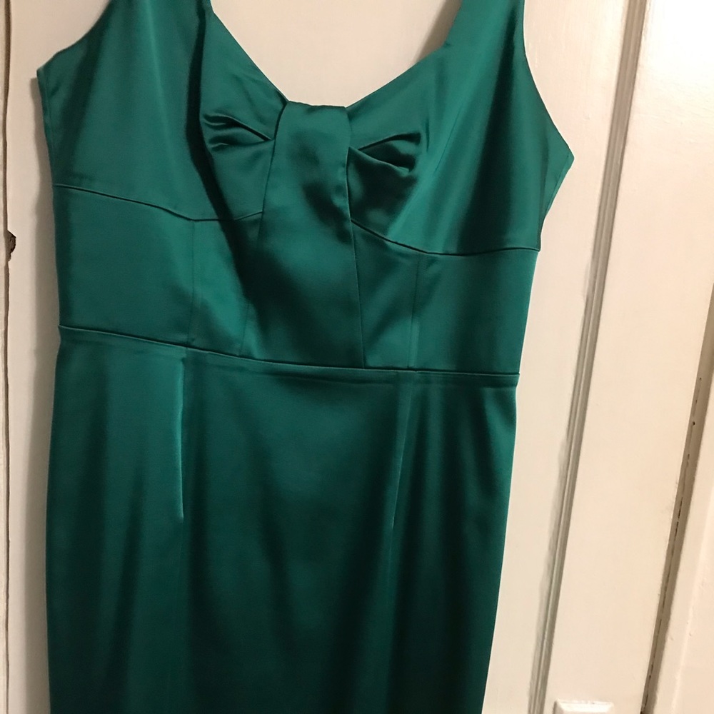 Calvin Klein Emerald Green Satin Cocktail Dress